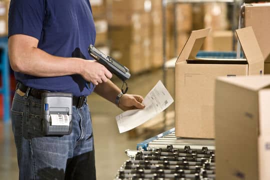 PDA utilisé dans un entrepôt